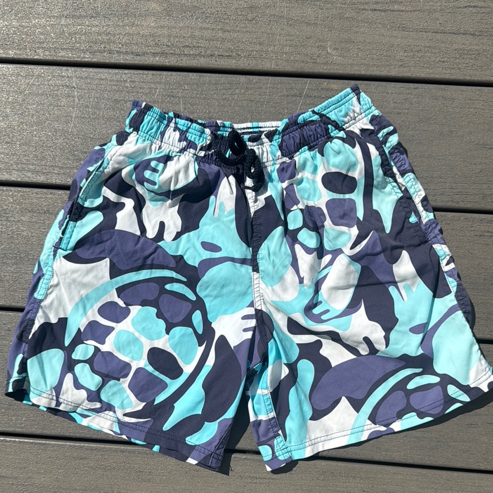Vilebrequin Aqua and Navy Camouflage Swim Shorts